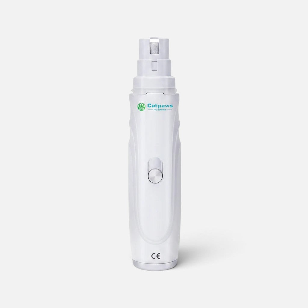 Tailora USB rechargeable pet nail grinder in white with a diamond bit wheel for quiet and safe claw trimming.