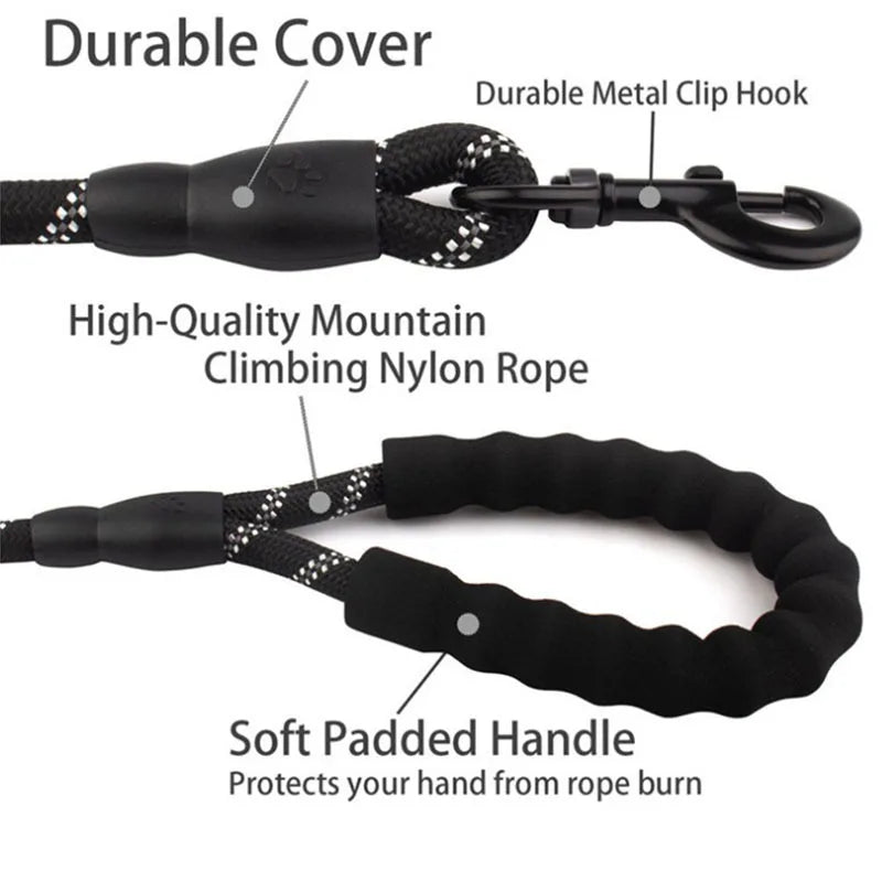 Tailora™ Heavy-Duty Padded Handle Reflective Dog Leash
