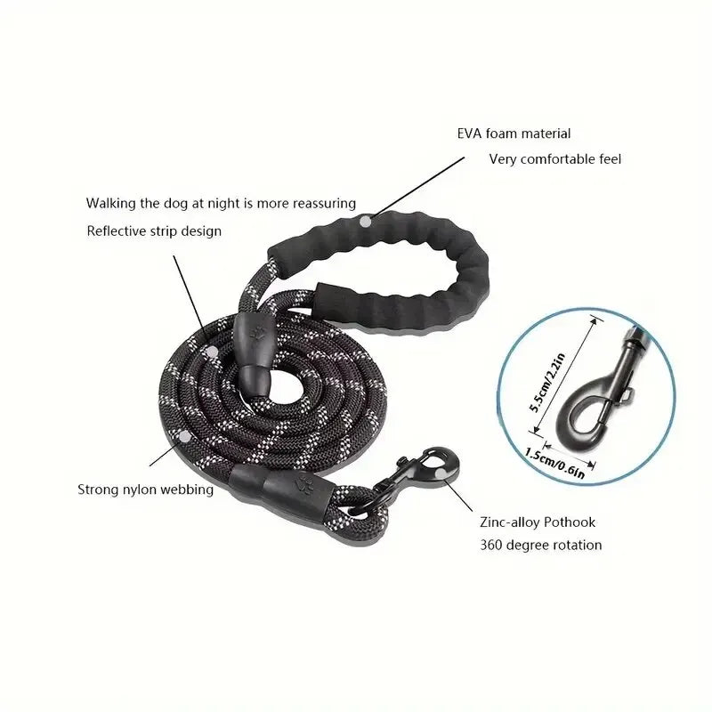 Tailora™ Heavy-Duty Padded Handle Reflective Dog Leash