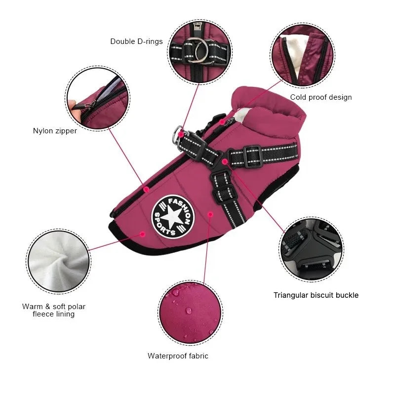 Tailora™ All-in-One Winter Dog Jacket & Harness