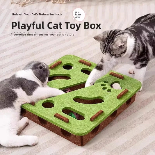Tailora™ Felt Interactive Cat Puzzle Box