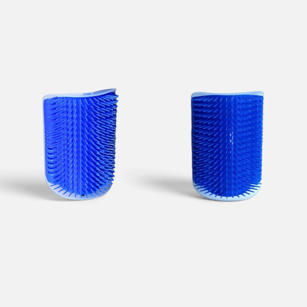 Tailora blue plastic self-grooming corner wall brushes for cats with soft massage bristles
