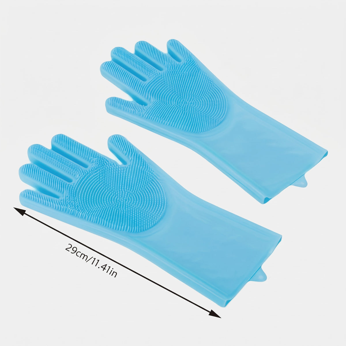 Tailora blue silicone 2-in-1 pet bathing and deshedding grooming gloves with textured palms