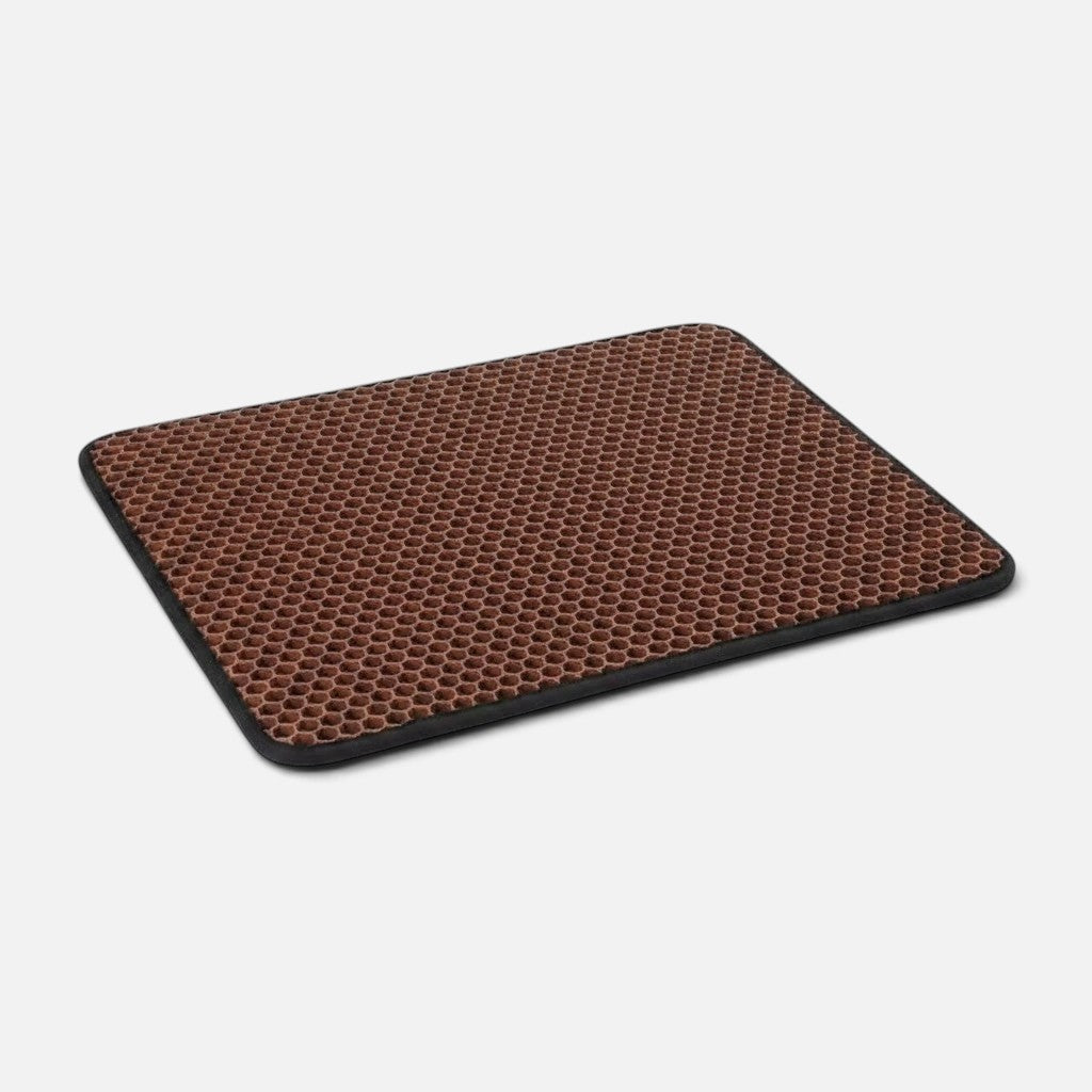Tailora brown double-layer honeycomb cat litter mat with waterproof EVA foam design for mess-free floors