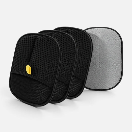 Tailora Electrostatic Grooming Gloves showing black mesh and grey velour sides for pet hair removal and grooming