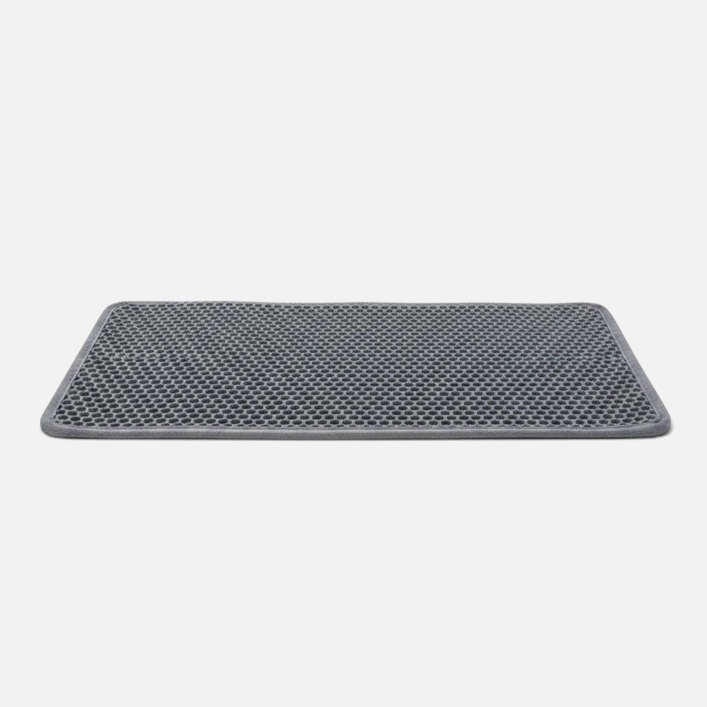 Tailora grey double-layer honeycomb cat litter mat with waterproof EVA foam design for mess-free floors