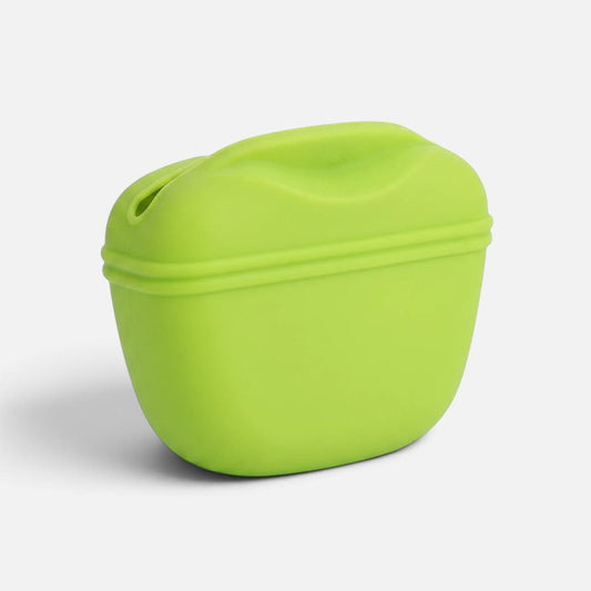 Tailora lime green silicone dog treat pouch with a magnetic closure for easy access during training sessions