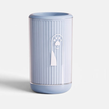 Tailora portable paw washer cup in light blue with soft silicone bristles for gentle pet paw cleaning