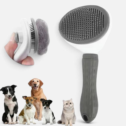Tailora self-cleaning slicker brush with stainless steel bristles and ergonomic handle for dogs and cats