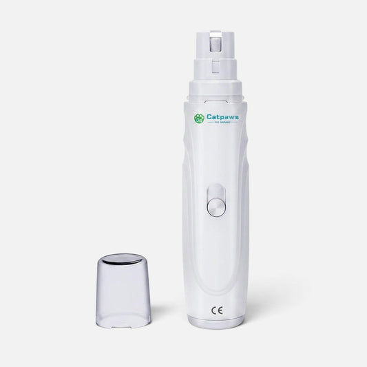 Tailora USB rechargeable pet nail grinder in white with a diamond bit wheel and removable protective cap